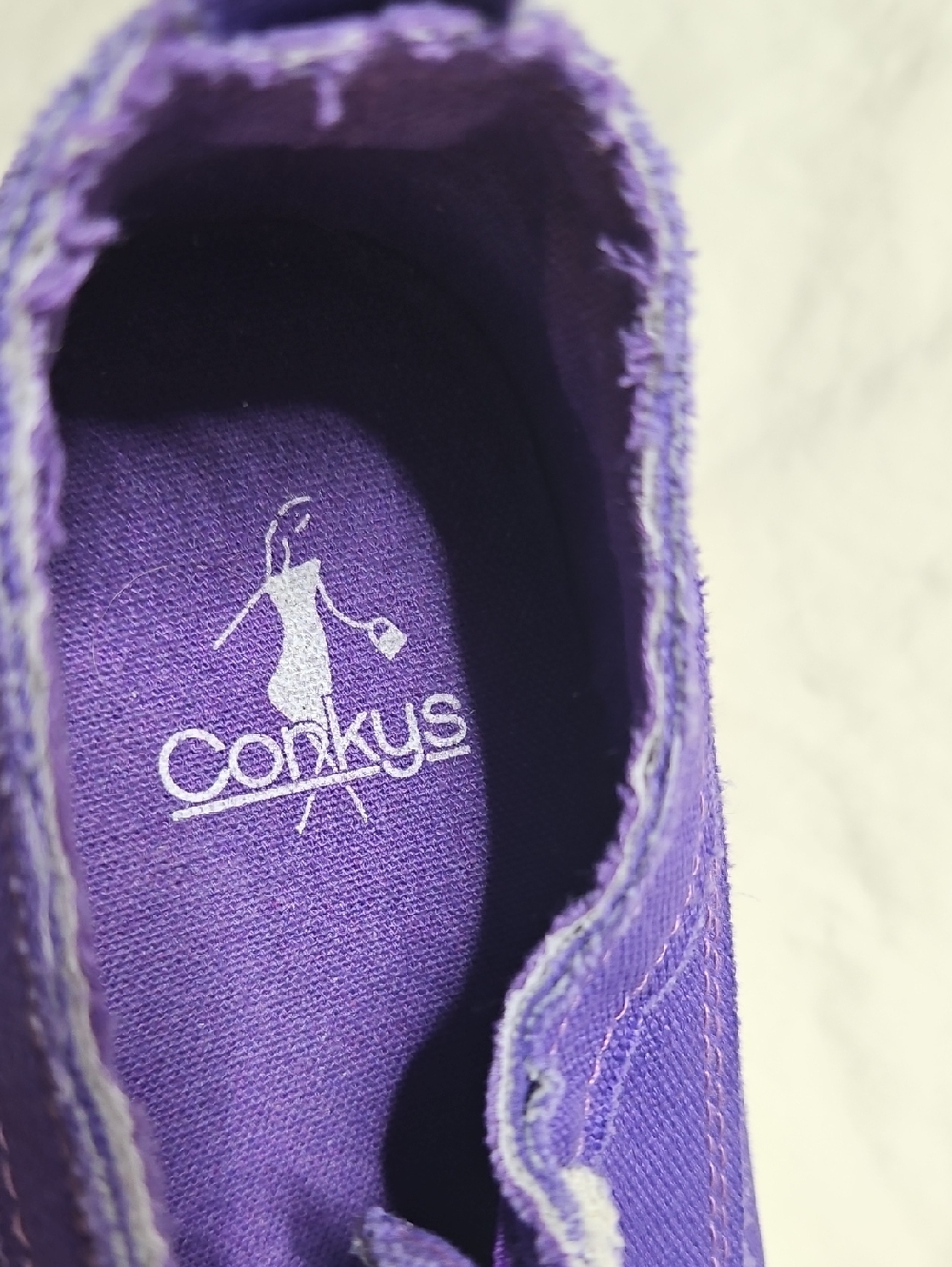Corkys Purple Slip-On Canvas Sneakers Size 7 - Picture 2 of 6